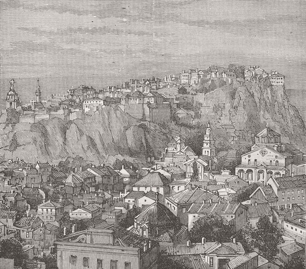 BULGARIA. Nebet Tepe, Plovdiv 1885 old antique vintage print picture
